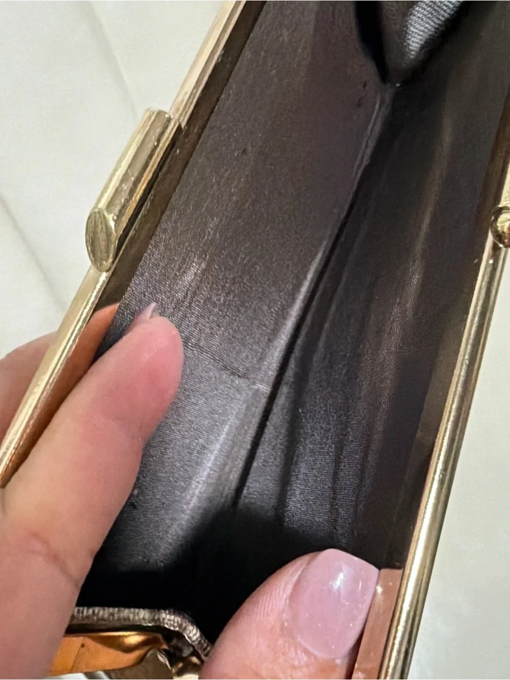 Gucci Beige and Brown GG Monogram Clutch and wallet Set with Gold-Tone Accents